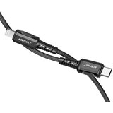 Acefast kabel Tip C za iPhone Lightning 8-pin MFi 3A PD30W aluminijska legura C1-01 1,2 m crna | shoptok.hr