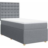  Okvir kreveta s oprugama i madrac svjetlosivi 80x200cm tkanina | shoptok.hr