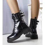 Gemre Black Patent Insulated Hiking Boots Dielle | Shoptok.si