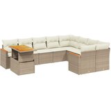  10-dijelni set vrtnih sofa s jastucima bež od poliratana | shoptok.hr