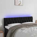 vidaXL LED uzglavlje crno 160x7x78/88 cm baršunasto Cijene
