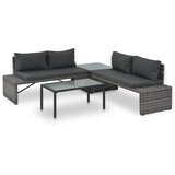 The Living Store Vrtna garnitura z blazinami 3-delna poli ratan sive barve - Sedežna Garnitura, (21481179) | Shoptok.si