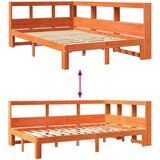  Krevet s regalom za knjige bez madraca 120 x 200 cm od borovine | shoptok.hr