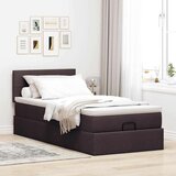 vidaXL Otomanski posteljni okvir z vzmetnico rjav 90x190 cm blago, (21611519) | Shoptok.si