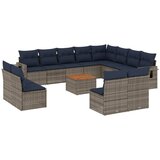  Vrtni set s jastucima, 13 dijelova, sivi poliratan | shoptok.hr