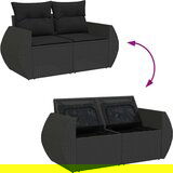 vidaXL 9-dijelni set vrtnih sofa s jastucima crni od poliratana bagrem | shoptok.hr