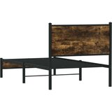 Metalni okvir krevet uzglavljem boja dimljenog hrasta 75x190 cm | shoptok.hr