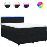 Maison Chic Box spring posteljni - Vzmetna postelja z vzmetnico črn 140x190 cm žamet SL17027, (21885359) | Shoptok.si