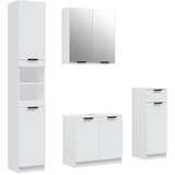  The Living Store Komplet kopalniških omaric 4-delni bel konstruiran les - Komplet Kopalniškega Pohištva, (21444311) | Shoptok.si