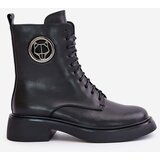 EVENTO Leather ankle boots Worker insulated with zipper with black Lorevine decoration | Eponuda.ba