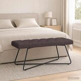  Klupa s gumbastim tkanjem Tamno smeđa 110 x 40 x 46 cm Tkanina | Eponuda.ba