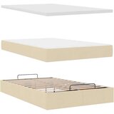  Otomanski okvir kreveta s madraca krem 120x190 cm od tkanine | shoptok.hr