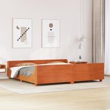 Maison Chic Posteljni okvir - Dvoposteljna postelja - Zakonska postelja brez vzmetnice vošč. rjav 180x200 cm borovina-J4520, (21775424) | Shoptok.si