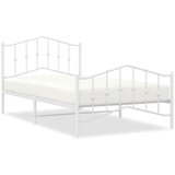 Metalni okvir kreveta s uzglavljem i podnožjem bijeli 100x200cm | shoptok.hr