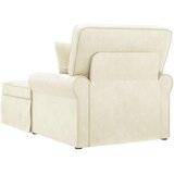  Naslonjač z krilom krema 91 x 157 x 91 cm Rebrasta tkanina, (5000133207) | Shoptok.si