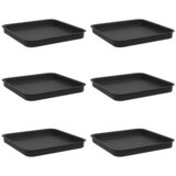 vidaXL Kvadratna posuda za cvijeće 6 pcs Crna 25 5 x 25 5 x 2 5 cm - Crna 25.5 x 25.5 x 2.5 cm 6 Cijene
