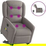 Maison Chic Električni masažni naslanjač - Relax naslanjač s funkcijo vstajanja taupe, (22042502) | Shoptok.si