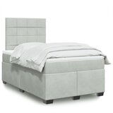  The Living Store Box spring postelja z vzmetnico svetlo siva 120x200 cm žamet - Box Spring Postelja, (21488816) Cene