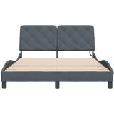  Okvir kreveta s LED-om bez madraca tamnosivi 140 x 200 cm baršunasti | shoptok.hr