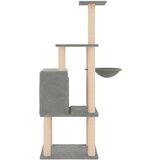 vidaXL Mačje drevo s praskalniki iz sisala svetlo sivo 132 cm | Shoptok.si