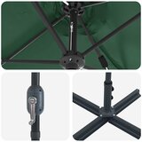  Vrtni suncobran Zelena 370 x 197 x 239 cm Poliester i aluminij | shoptok.hr