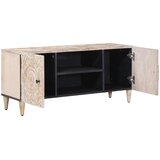 TV ormar s pohranom Bijelo 105 x 33,5 x 46 cm Čvrsto drvo manga | shoptok.hr