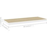vidaXL plutajuće zidne police 4 kom hrast i bijele 80x23,5x3,8 cm MDF | shoptok.hr