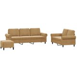 vidaXL 3-dijelni set sofa s jastucima smeđi baršunasti Cijene