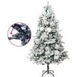 vidaXL Božićno drvce LED sa snijegom i šiškama 225 cm PVC i PE | shoptok.hr
