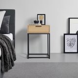 MID.YOU NOČNA OMARICA, črna, barve hrasta | Shoptok.si
