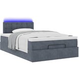  Otomanski krevet s madracem i LED tamnosivi 120x190cm baršun | shoptok.hr
