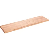 Stenska polica svetlo rjava 120x30x4 cm trdna hrastovina