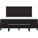  Postelja z vzmetnico z vzmetnico Črna 180 x 200 cm Žamet, (5000141870) | Shoptok.si
