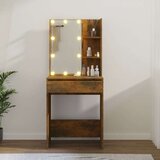 vidaXL toaletni stolić LED boja dimljenog hrasta 60 x 40 x 140 cm | shoptok.hr