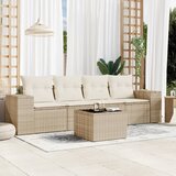 vidaXL 5-dijelni vrtni set sofa s jastucima bež od poliratana | shoptok.hr