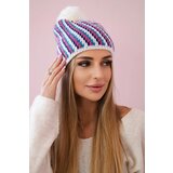Kesi Cap with a pompom Hanna K328 white+jeans | Shoptok.si