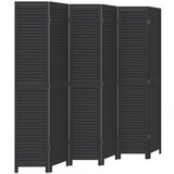 Maison Chic Paravan - Sobne pregrade 6-delni črn trden les pavlovnije, (22112062) Cene