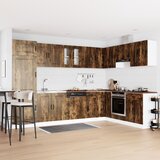 vidaXL Kuhinjske omarice Set 2 Dimljen hrast Inženirski les Vrata | Shoptok.si