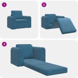 vidaXL Floor Sofa Bed 2-v-1 Modra 98x71x83 cm Velur | Shoptok.si