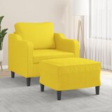  The Living Store Fotelj s stolčkom za noge svetlo rumen 60 cm blago - Kavč S Stolčkom Za Noge, (21485181) | Shoptok.si