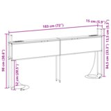  Skladišno uzglavlje Sivi hrast sonoma 180 cm Konstruirano drvo | shoptok.hr
