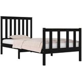  Posteljni okvir črn iz borovine 75x190 cm 2FT6, (20645292) | Shoptok.si