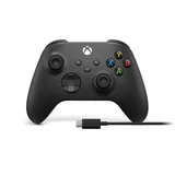 xbox series controller black + cable for windows usb-c