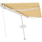  Samostojeća tenda na ručno uvlačenje 500 x 350 cm žuto-bijela | shoptok.hr