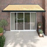 vidaXL zložljiva tenda rumena in bela 3,5x2,5 m blago in aluminij | Shoptok.si