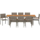  Vrtni set za objed 9 kom. Siva poliratan 240 x 90 x 75 cm | Shoptok.si