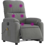 vidaXL Električni masažni naslanjač temno siv blago iz mikrovlaken | Shoptok.si