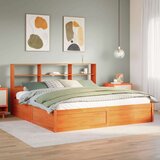 vidaXL Posteljni okvir brez vzmetnice vošč. rjav 180x200 cm borovina | Shoptok.si