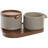 Zdjela za Šećer DKD Home Decor 19 5 x 18 5 x 7 cm Bež Smeđa Kaučukovac 4 Dijelovi | shoptok.hr