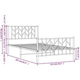 Metalni okvir kreveta uzglavlje i podnožje bijeli 107x203 cm | shoptok.hr